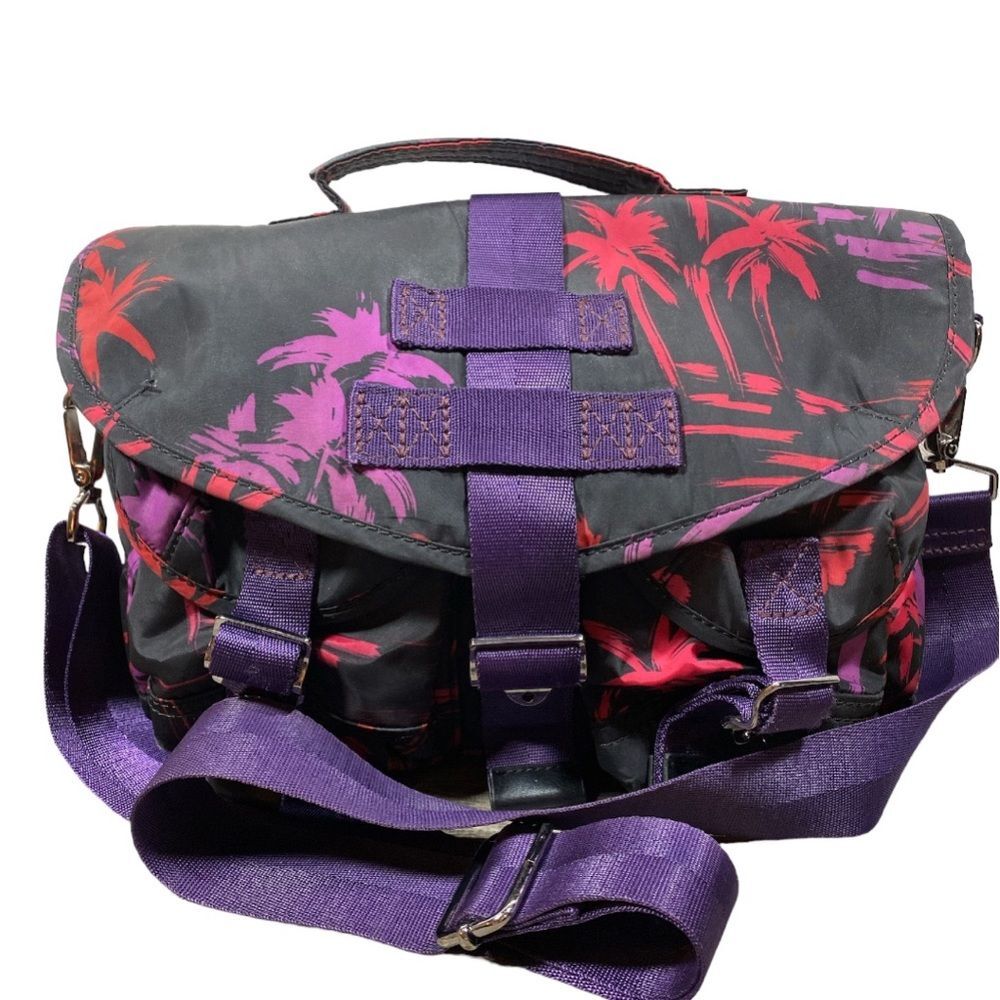 Diesel Crossbody Pink and Red Beach Themed Shoulder Bag